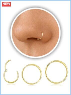 Titanium Nose Ring Hoop 20G 18G 16G Cartilage Hoop Earrings